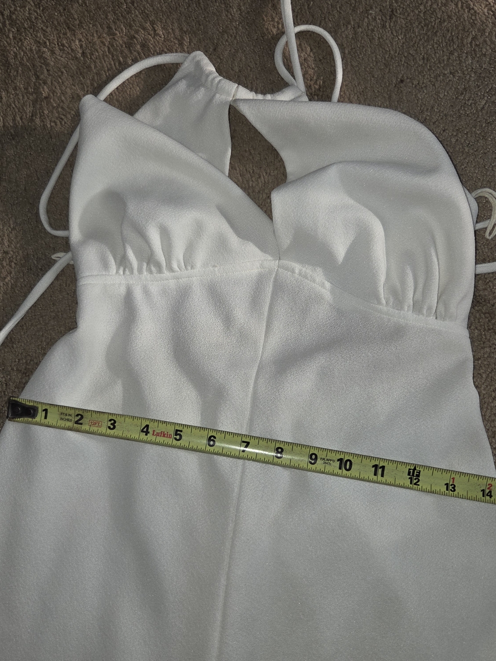 Vintage 1970s/80s White Halter Maxi Dress | Open Back | ILGWU Union Made - Picture 11 of 11